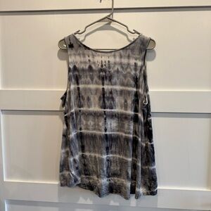Torrid Black and Gray Tie-Dye Tank Top